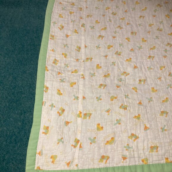 Reversible Hand Made Quilt with Patterned Sail Boats - Picture 7 of 7